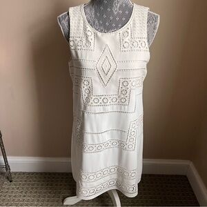 Parker White Embroidered Ashton Dress Sz Small